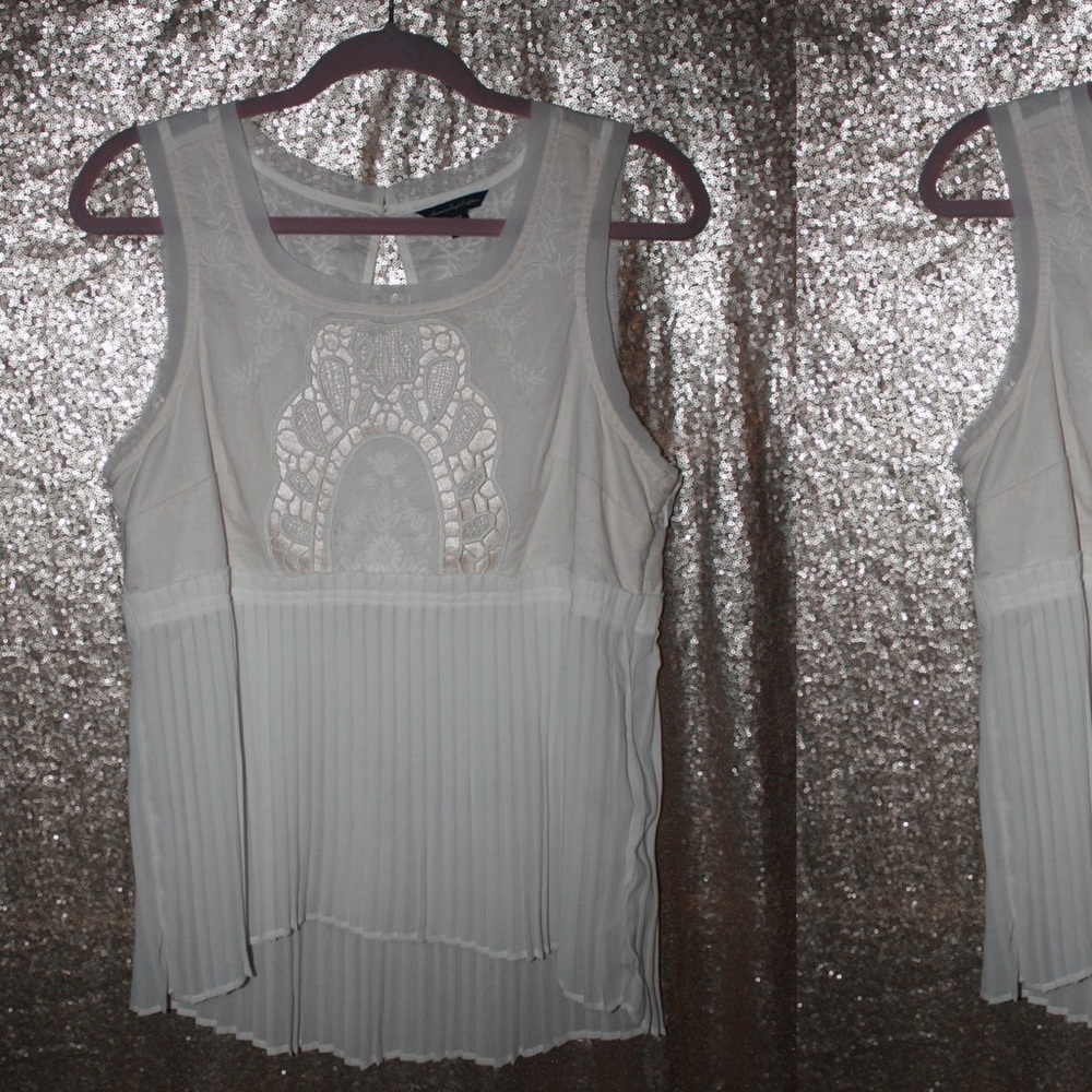 American Eagle Satin Underlay Sleeveless Blouse